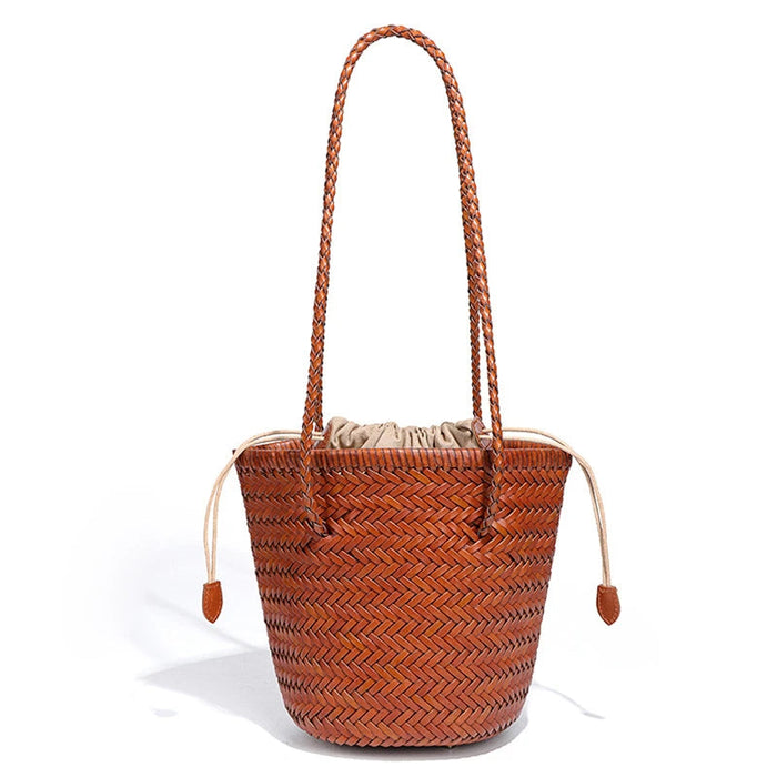 Hand-Woven Tote Bag – French Style Basket Shoulder Bag SF