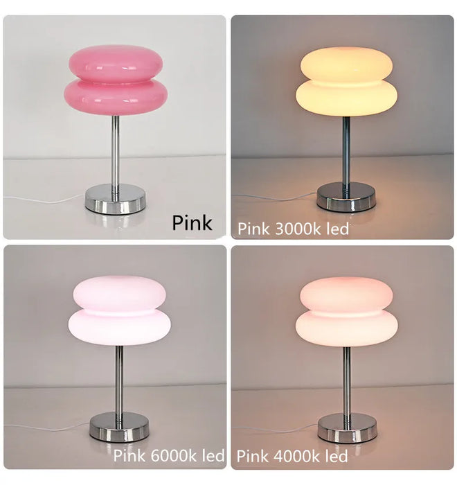 Modern Stained Glass Table Lamp – Touch Control LED Bedside Lighting - Samanta Factory