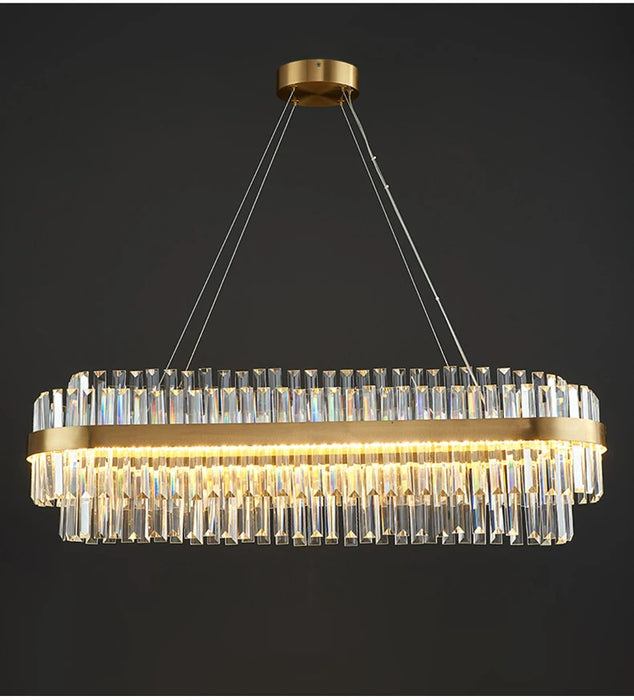 Modern Luxury LED Crystal Chandelier – Dimmable Remote-Controlled Ceiling Light - Samanta Factory
