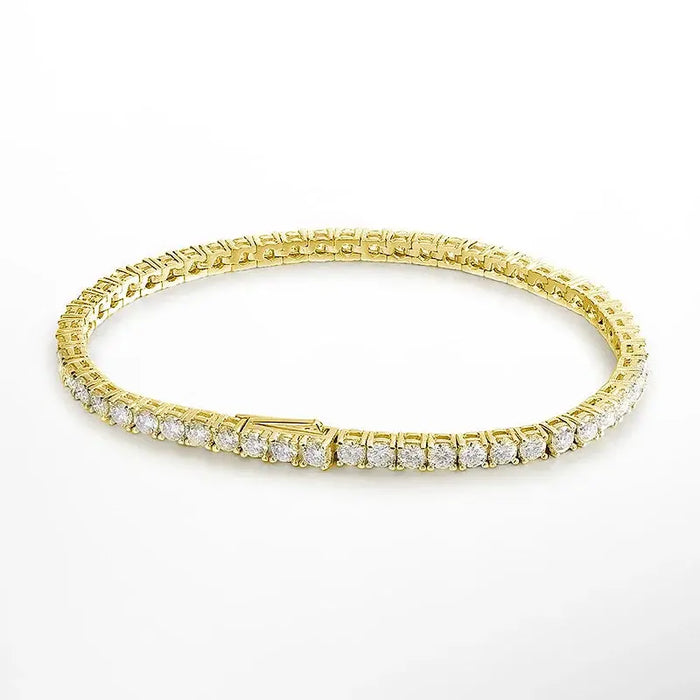 925 Sterling Silver Waterproof Moissanite Bracelet with GRA Certification SF