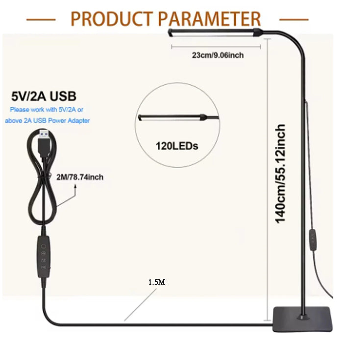 Modern Adjustable LED Floor Lamp – Remote Control with Dimmable Brightness & Color Temperature - Samanta Factory