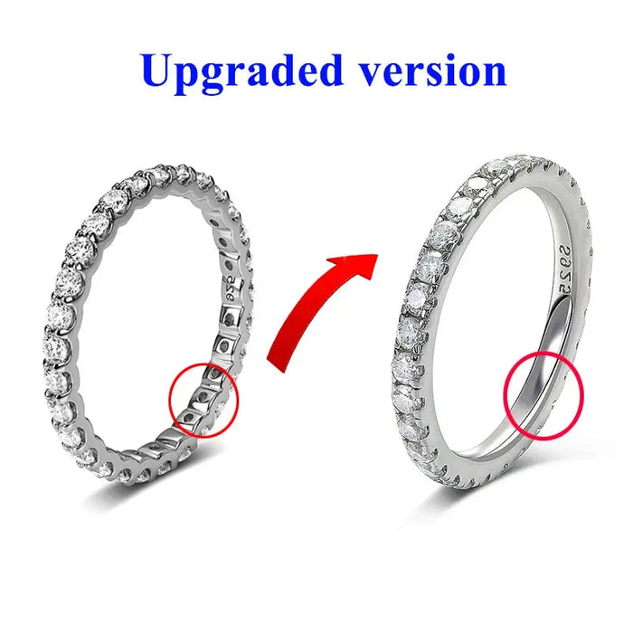 Moissanite Eternity Ring – 2mm D VVS Sterling Silver SF