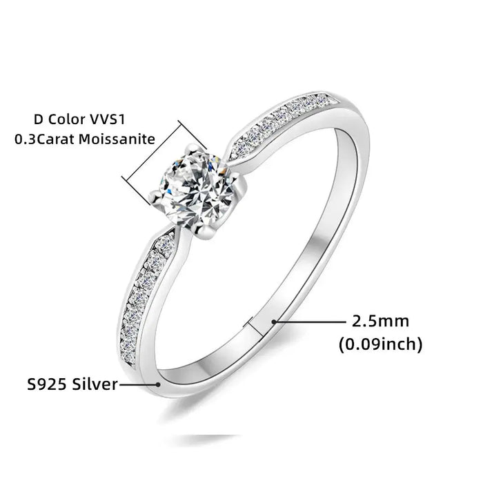 Moissanite Bridal Ring Set – D Color VVS1 Diamond-Tested Shine SF