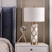 Nordic Ceramic Table Lamp – Elegant Fabric Shade Light for Bedroom & Living Room - Samanta Factory