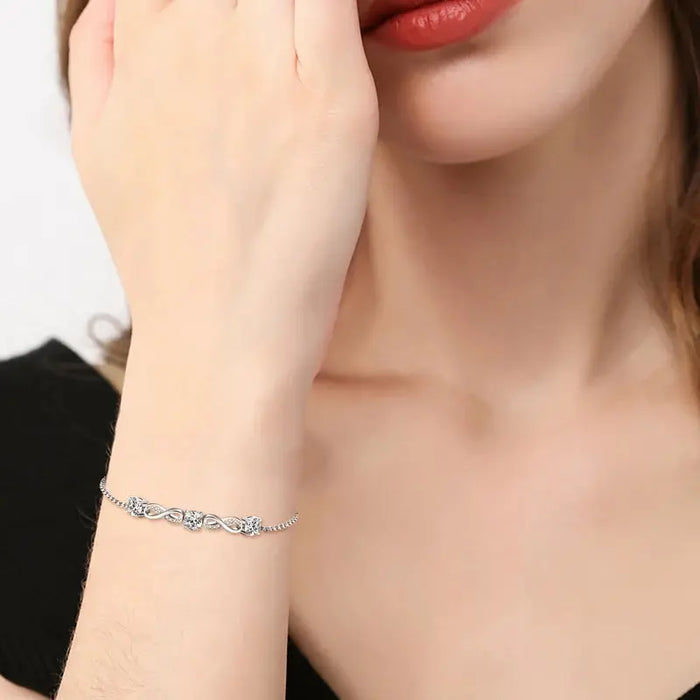 925 Sterling Silver Bracelet – D-Color Moissanite, Certified Fine Jewelry SF