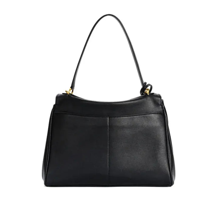 Cow Leather Shoulder Bag – Soft Tote with Large Capacity SF