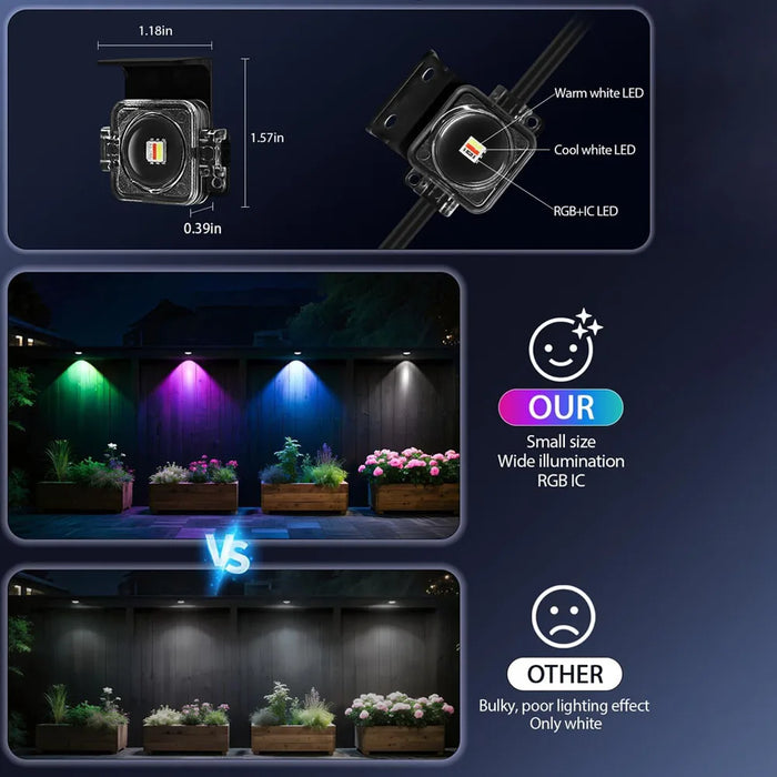 Outdoor LED String Lights – Multi-Color App & Remote Control - Samanta Factory