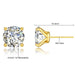 14K Gold Moissanite Stud Earrings – 0.5CT–3CT VVS1 Round Cut AU585 Certified SF