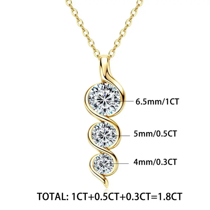 Moissanite Pendant Necklace – Twisted Round-Cut D-Color VVS1 SF