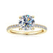 2ct round-cut moissanite ring in 14K gold plated sterling silver with zircon accents
