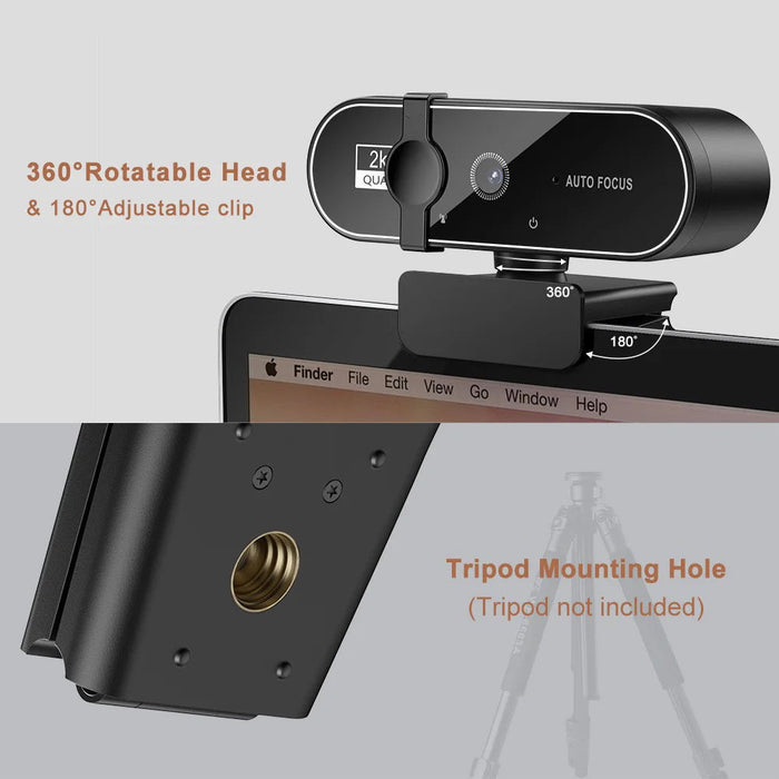 4K Webcam – Auto Focus with Built-In Microphone for PC, Laptop & Video Calls SF