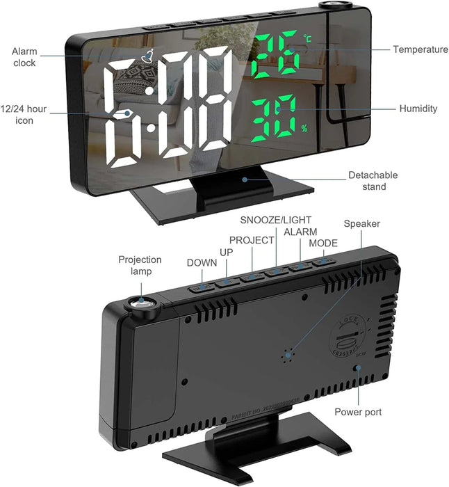 LED Alarm Clock – Bold Digital Display & USB Powered SF