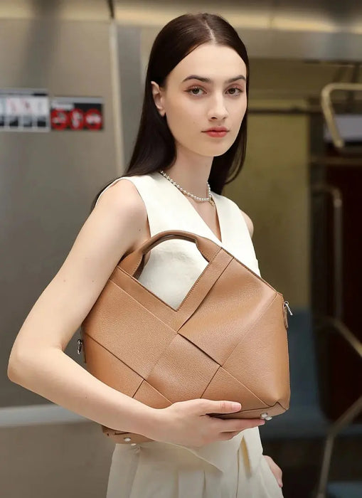 Cow Leather Shoulder Bag – Soft Satchel for Four Seasons SF