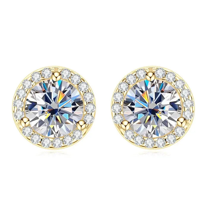 Premium 925 Sterling Silver Round Cut Earrings for Timeless Brilliance SF
