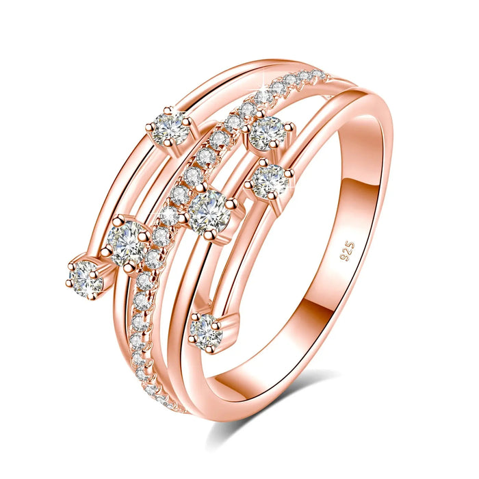 Elegant 925 Sterling Silver Moissanite Wedding & Engagement Ring for Women SF