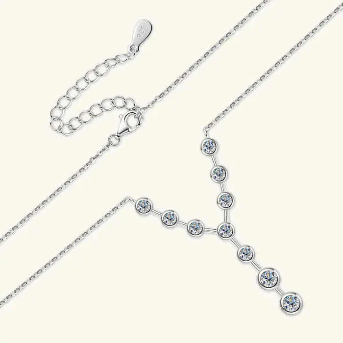 925 Sterling Silver Moissanite Y-Shaped Pendant Necklace SF
