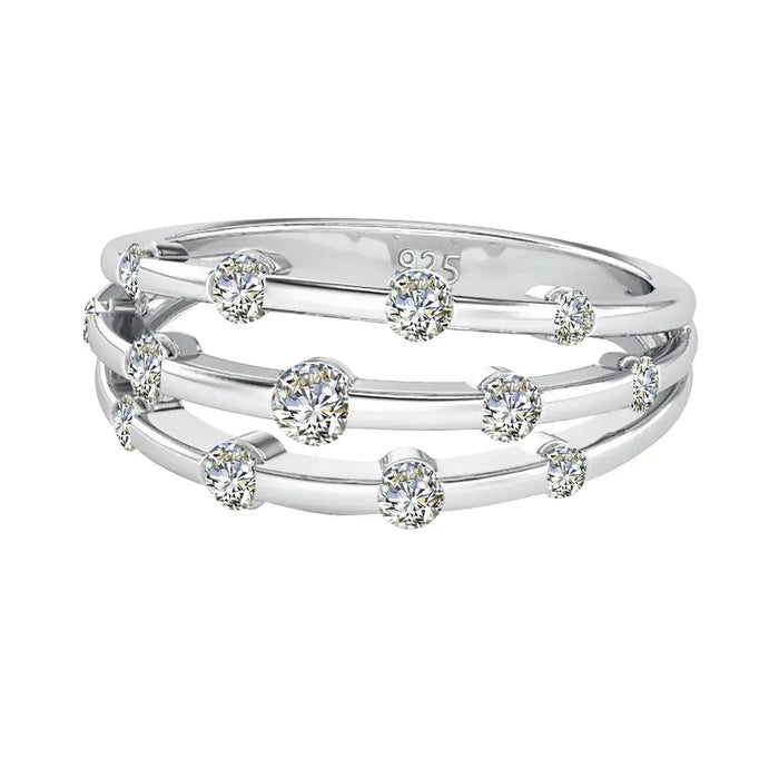 Elegant 925 Sterling Silver Moissanite Wedding & Engagement Ring for Women SF