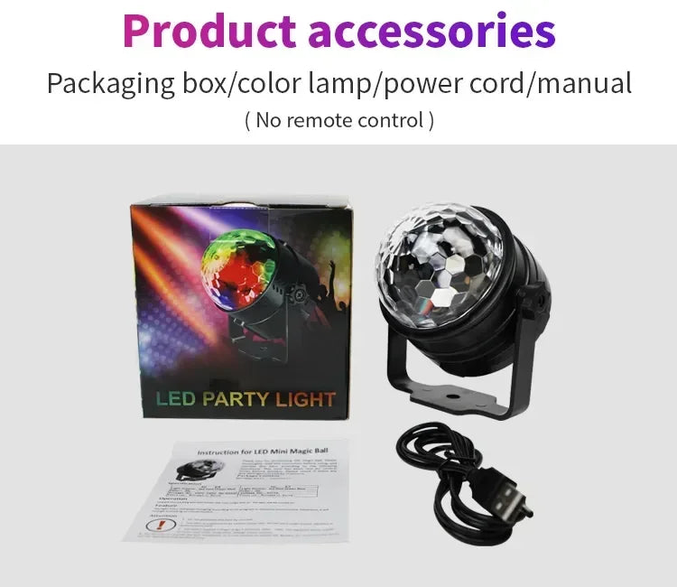 Portable RGB Stage Light with 7 Modes, Remote Control & Music-Sync Effects - Samanta Factory