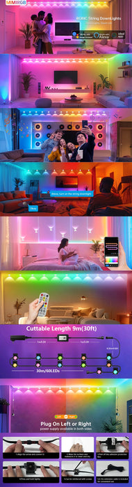 Outdoor LED String Lights – Multi-Color App & Remote Control - Samanta Factory