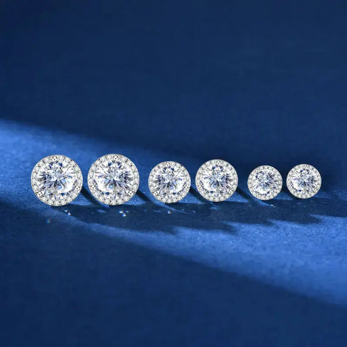 Premium 925 Sterling Silver Round Cut Earrings for Timeless Brilliance SF