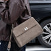 Women’s minimalist leather shoulder bag with hasp closure and casual tote design