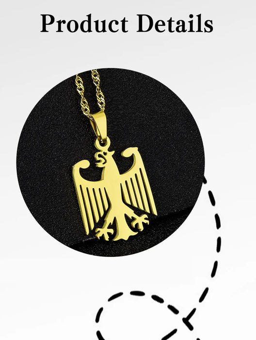 Eagle Pendant Necklace – Patriotic Unisex Chain SF