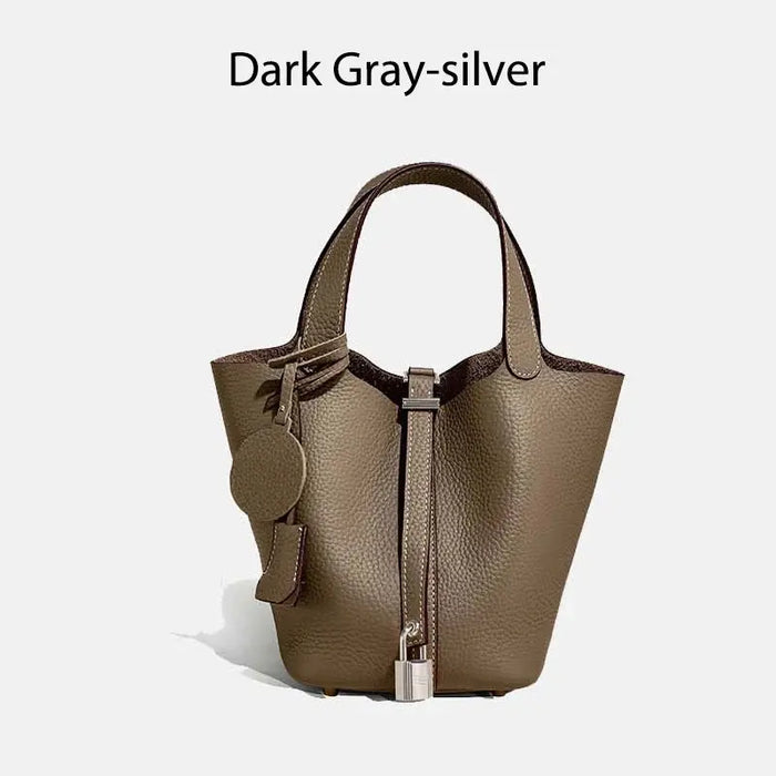 Cowhide Leather Bucket Bag – Soft Fashion for Four Seasons SF