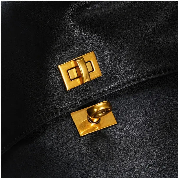 Cow Leather Shoulder Bag – Soft Tote with Large Capacity SF