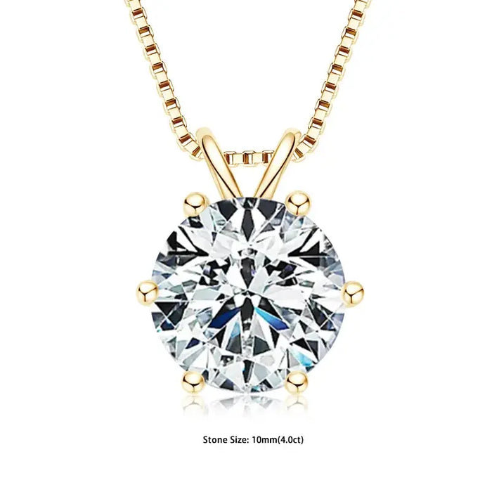 Moissanite Pendant Necklace – D-Color Round Solitaire SF