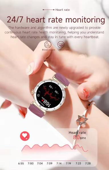 Women's Smart Watch – 1.19-Inch AMOLED Full Touch Screen & Sports Tracker - Samanta Factory