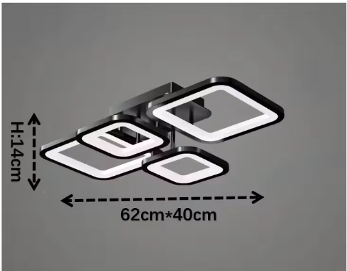 LED Ceiling Light – Modern Geometric Design with Remote Dimming - Samanta Factory
