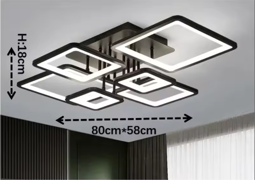 LED Ceiling Light – Modern Geometric Design with Remote Dimming - Samanta Factory