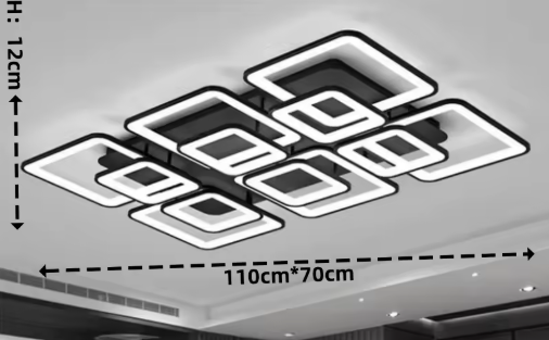 LED Ceiling Light – Modern Geometric Design with Remote Dimming - Samanta Factory