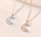 Cubic Moon Star Necklace – Elegant 18k Gold, Silver & Rose Gold Vermeil - Samanta Factory