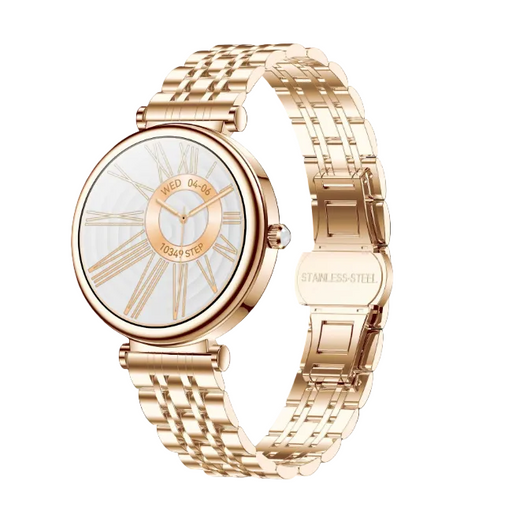 Women’s Smart Sports Watch – Wireless Charging & Call Reminder with Stainless Steel Band - Samanta Factory