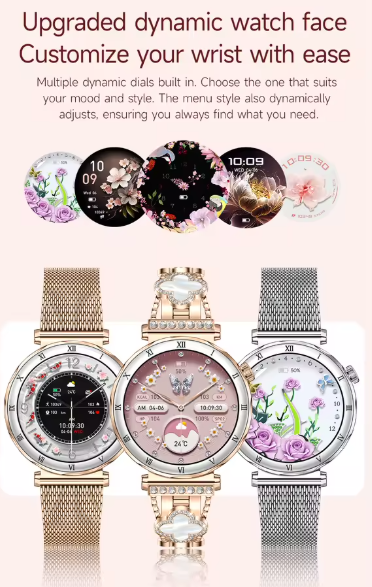 Women's Smart Watch – 1.19-Inch AMOLED Full Touch Screen & Sports Tracker - Samanta Factory