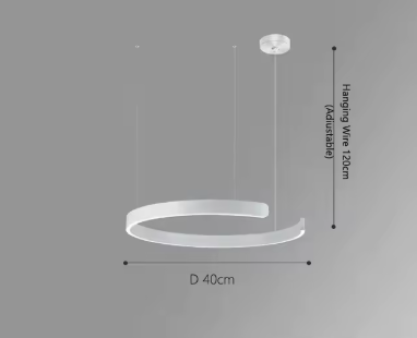 C Ring LED Pendant Light – Dimmable Nordic Hanging Lamp for Dining & Bedroom Spaces - Samanta Factory