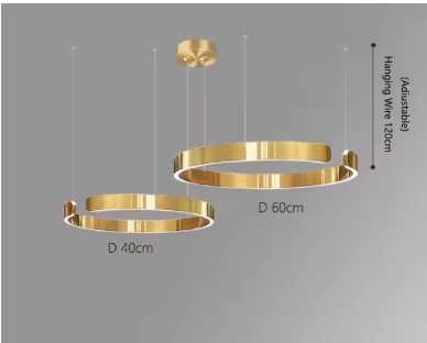 C Ring LED Pendant Light – Dimmable Nordic Hanging Lamp for Dining & Bedroom Spaces - Samanta Factory