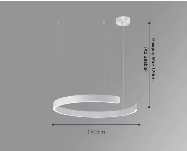 C Ring LED Pendant Light – Dimmable Nordic Hanging Lamp for Dining & Bedroom Spaces - Samanta Factory