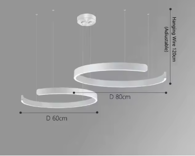 C Ring LED Pendant Light – Dimmable Nordic Hanging Lamp for Dining & Bedroom Spaces - Samanta Factory