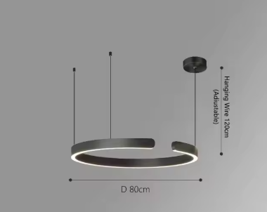 C Ring LED Pendant Light – Dimmable Nordic Hanging Lamp for Dining & Bedroom Spaces - Samanta Factory