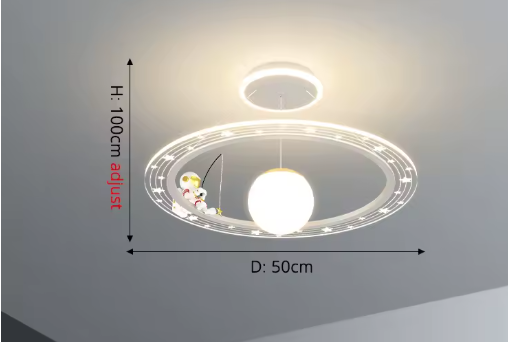 Modern Flush Mount LED Chandelier – Remote-Control Dimmable Ceiling Light - Samanta Factory