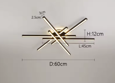 LED Ceiling Light – Modern 4-Bulb Aluminum Fixture for Living Spaces - Samanta Factory