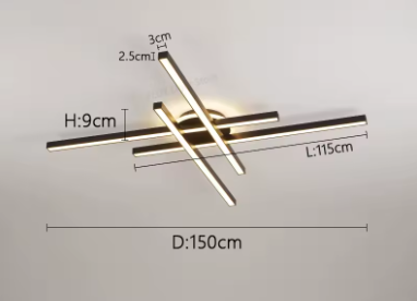 LED Ceiling Light – Modern 4-Bulb Aluminum Fixture for Living Spaces - Samanta Factory