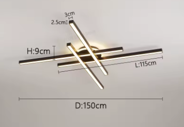 LED Ceiling Light – Modern 4-Bulb Aluminum Fixture for Living Spaces - Samanta Factory