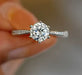 Moissanite Fashion Ring – Platinum-Plated Sparkle for Women SF