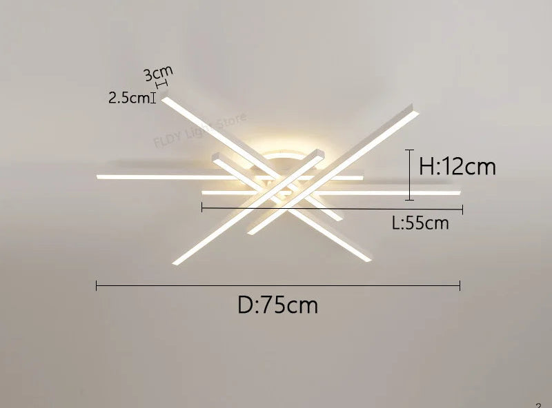 LED Ceiling Light – Modern 4-Bulb Aluminum Fixture for Living Spaces - Samanta Factory
