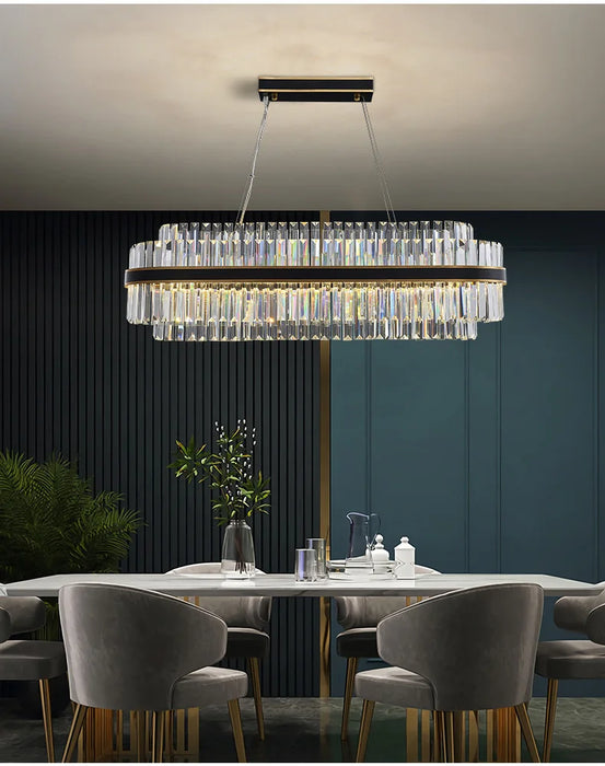Modern Luxury LED Crystal Chandelier – Dimmable Remote-Controlled Ceiling Light - Samanta Factory