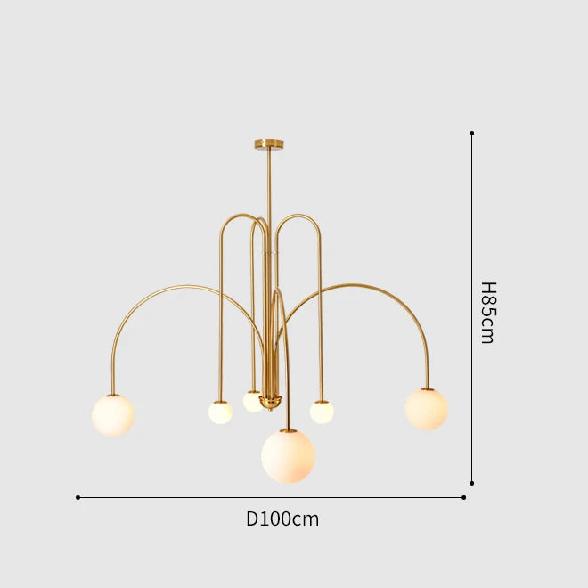 Modern LED Chandelier – Frosted Glass Pendant Light for Elegant Interiors - Samanta Factory