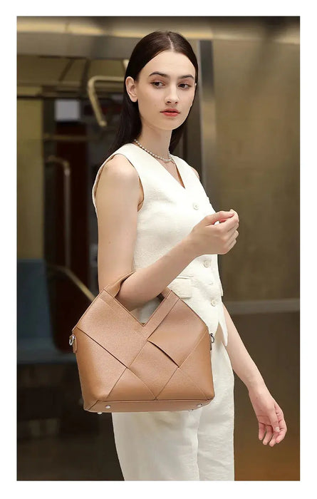 Cow Leather Shoulder Bag – Soft Satchel for Four Seasons SF